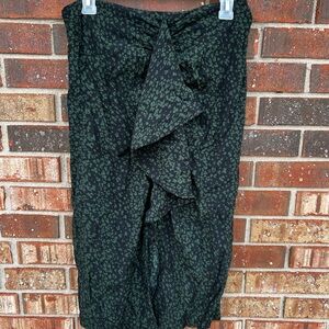 Zara Asymmetrical Black and Green Skirt